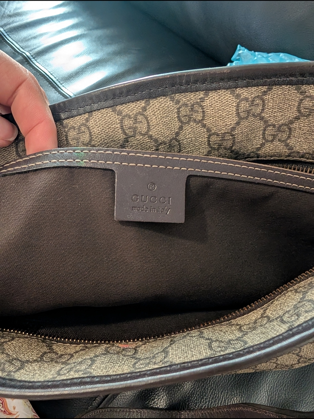 Gucci Monogram Canvas Tote in Beige/Brown - Picture 7 of 13